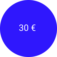 bulle avec texte où il est écrit 30 €