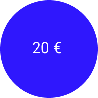 bulle avec texte où il est écrit 20 €