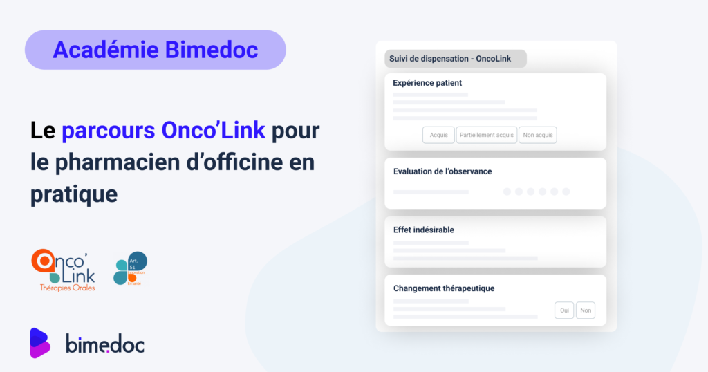 Le parcours Onco’Link pour le pharmacien d’officine en pratique